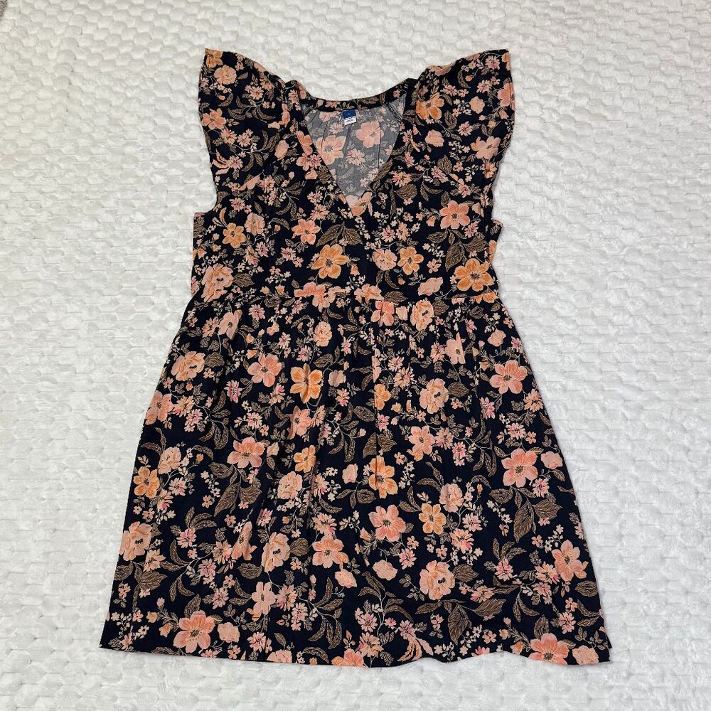 Old Navy Women’s Summer Floral Mini Dress - Navy Blue - L